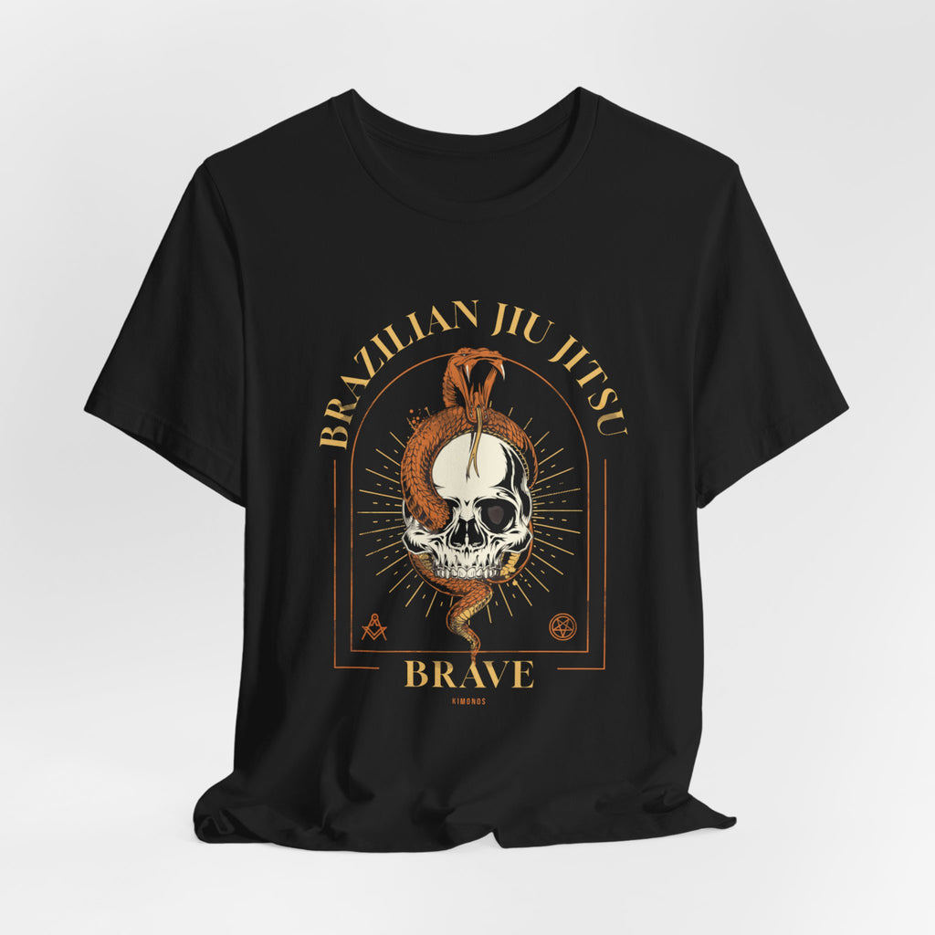 Brazilian Jiu Jitsu Skull Tee — "Brave" Martial Arts Graphic Shirt