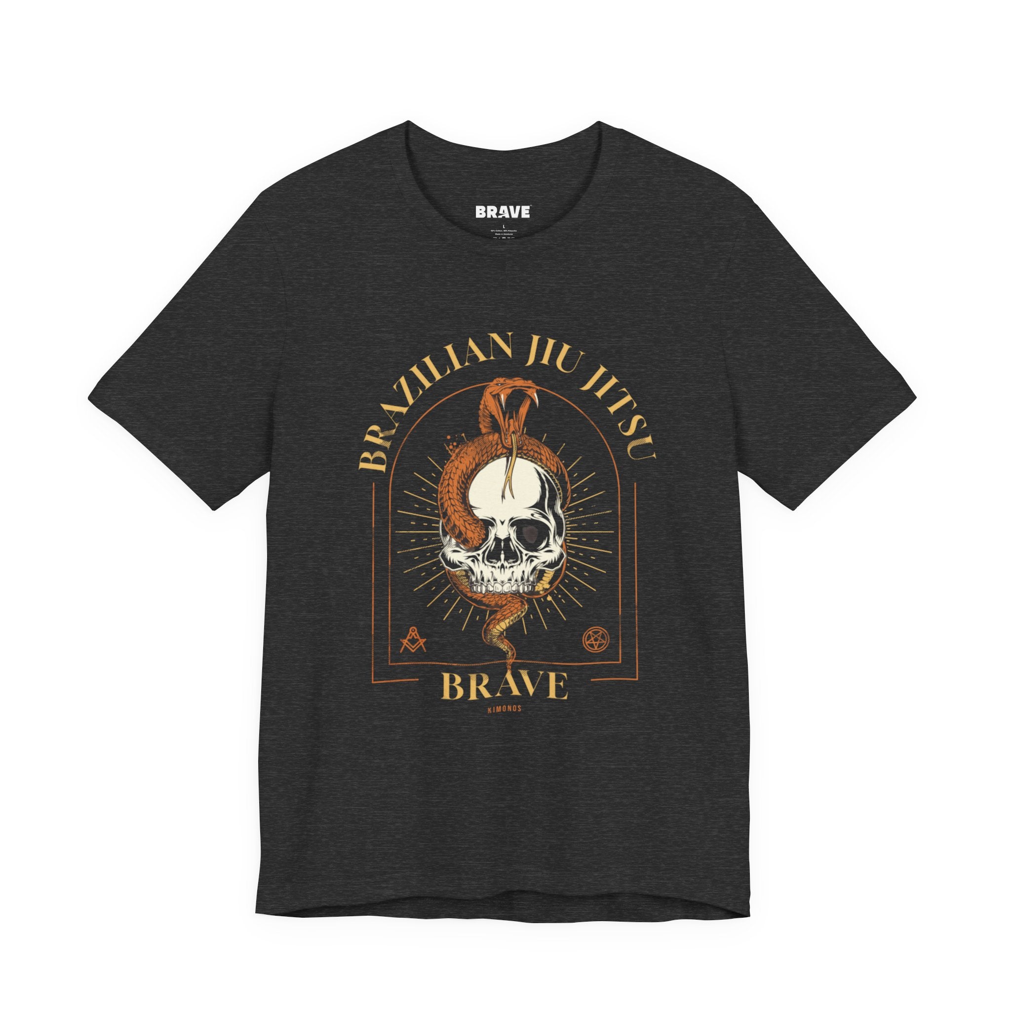 Brazilian Jiu Jitsu Skull Tee — "Brave" Martial Arts Graphic Shirt