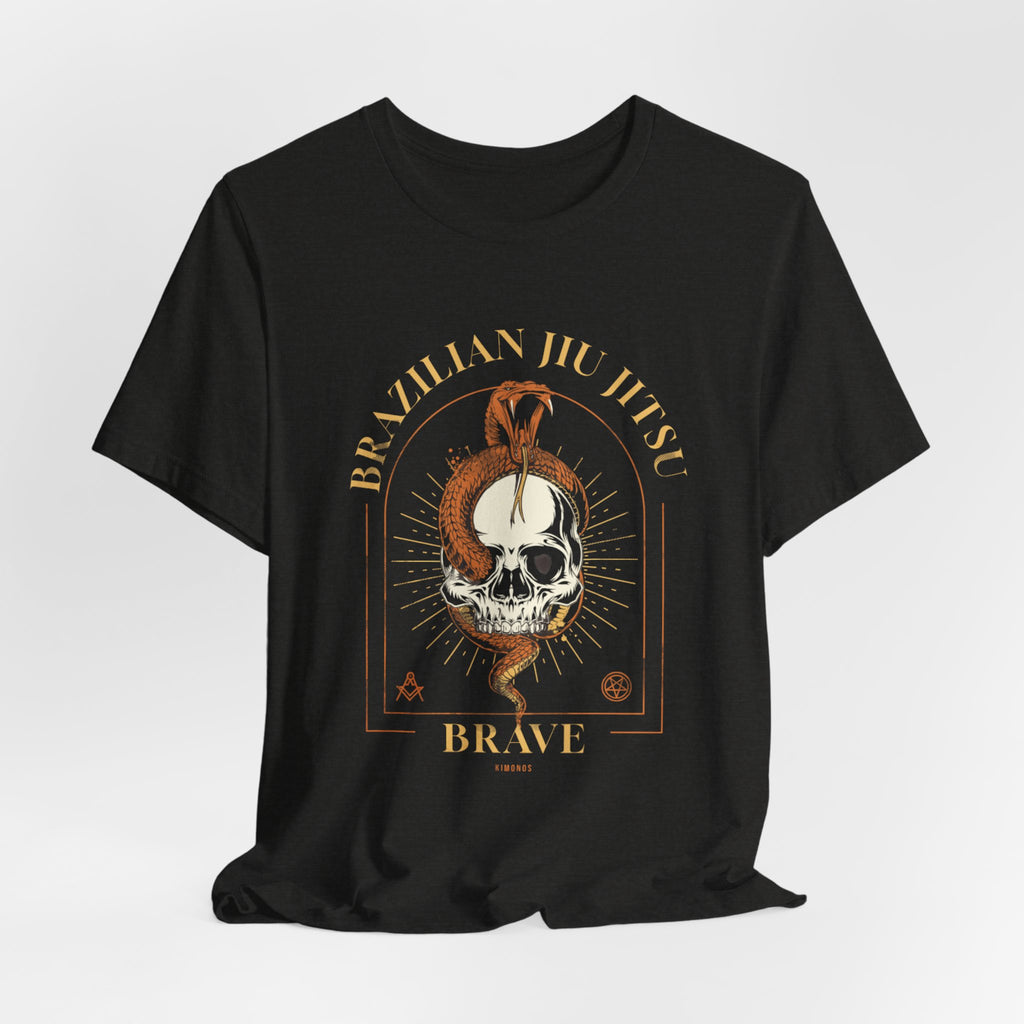 Brazilian Jiu Jitsu Skull Tee — "Brave" Martial Arts Graphic Shirt