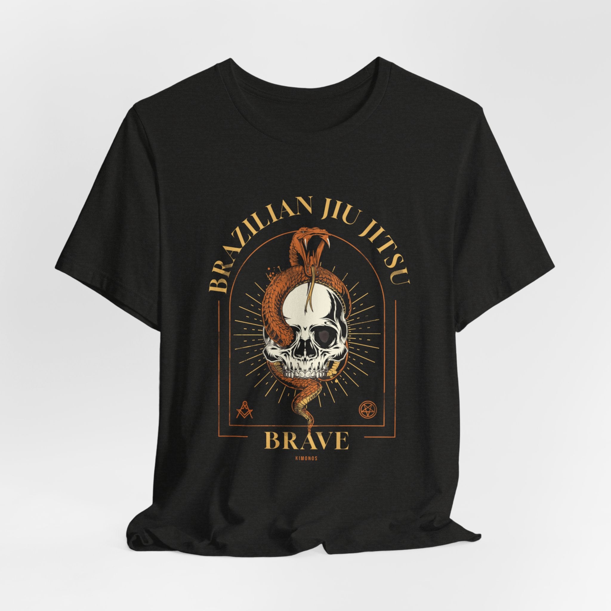 Brazilian Jiu Jitsu Skull Tee — "Brave" Martial Arts Graphic Shirt