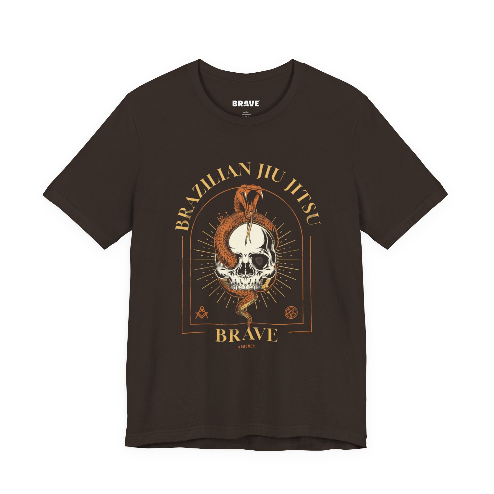 Brazilian Jiu Jitsu Skull Tee — "Brave" Martial Arts Graphic Shirt