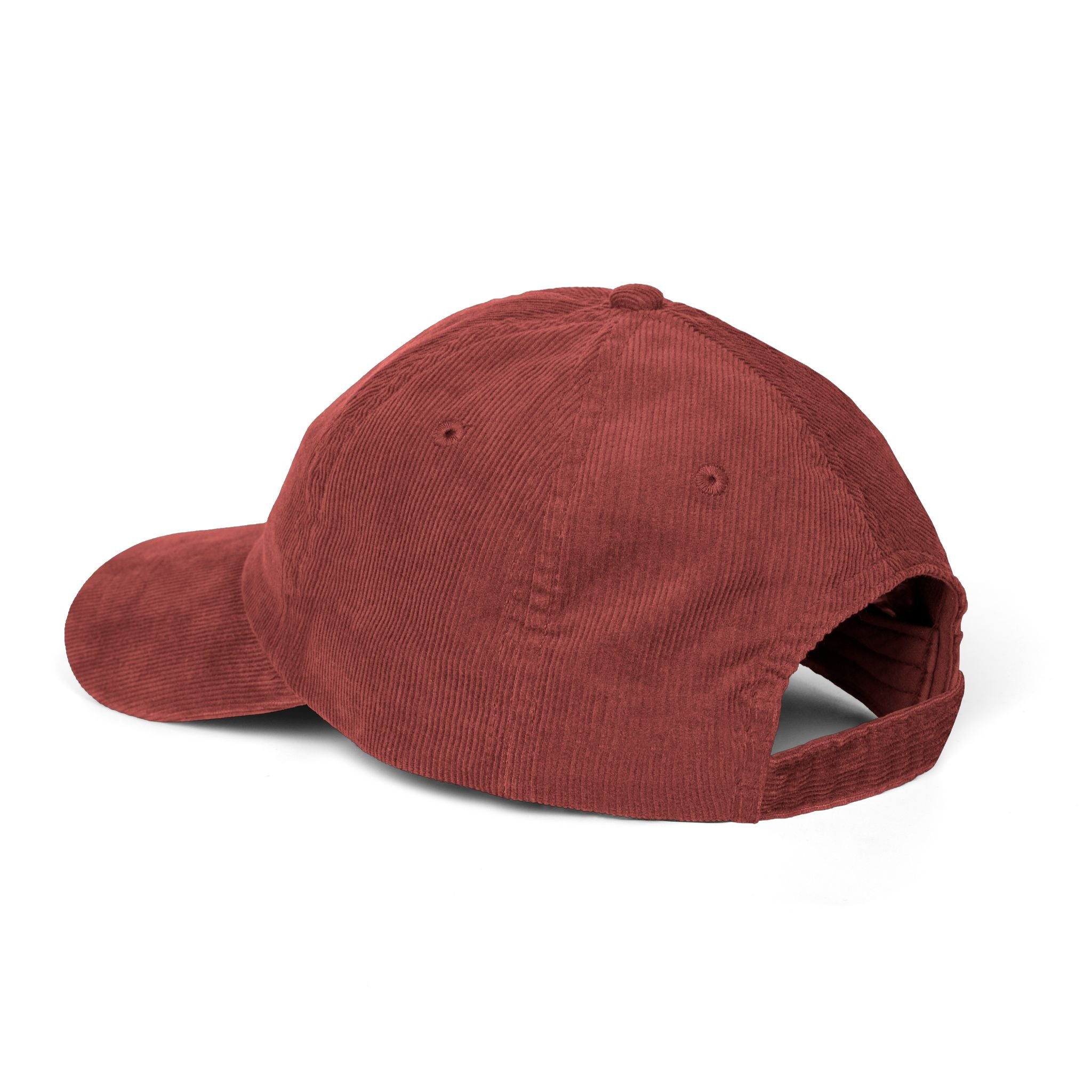 Vintage Corduroy Embroidered Cap — Retro Gothic Script Hat