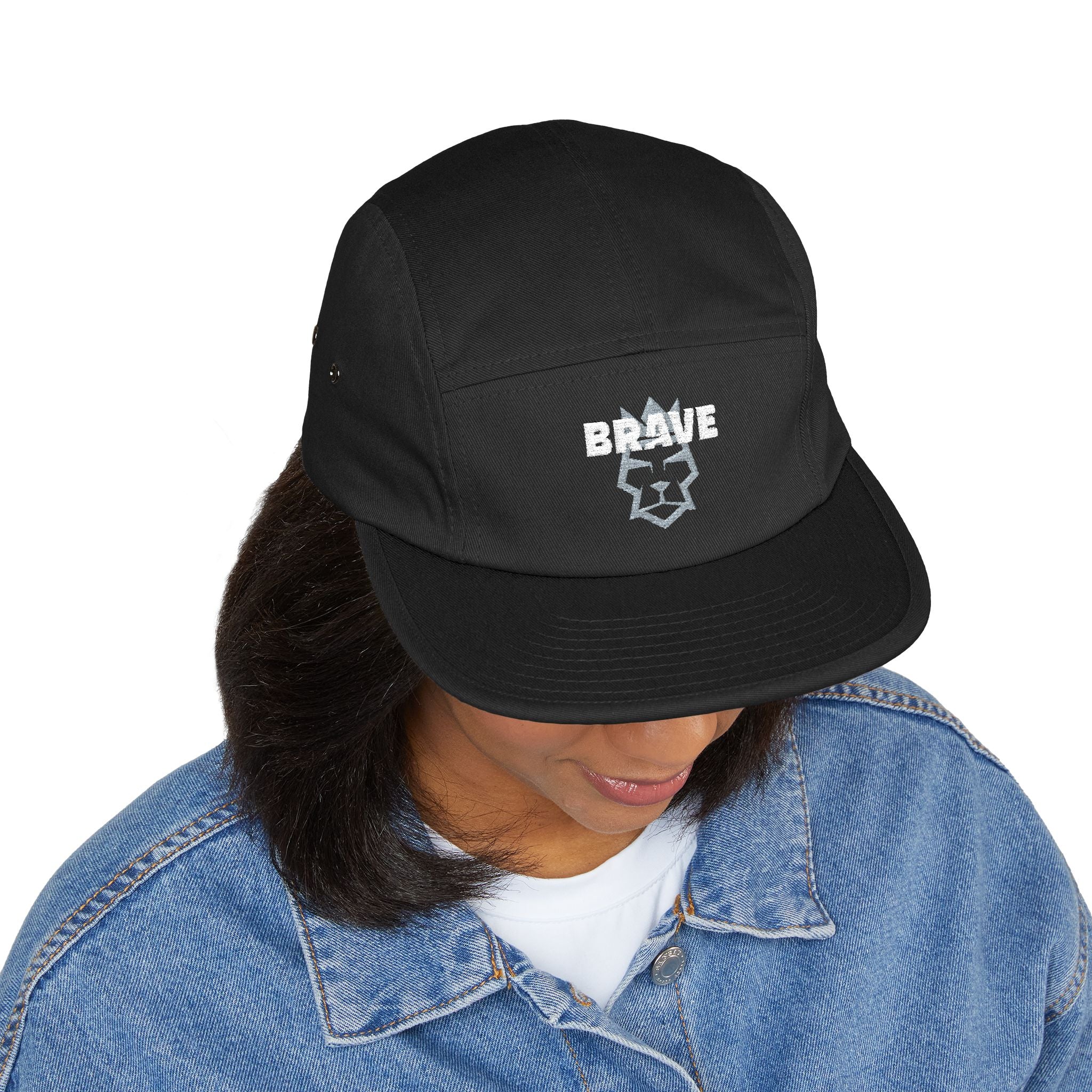 Embroidered 'Brave Kimonos' 5-Panel Cap — Casual Tan Streetwear Hat