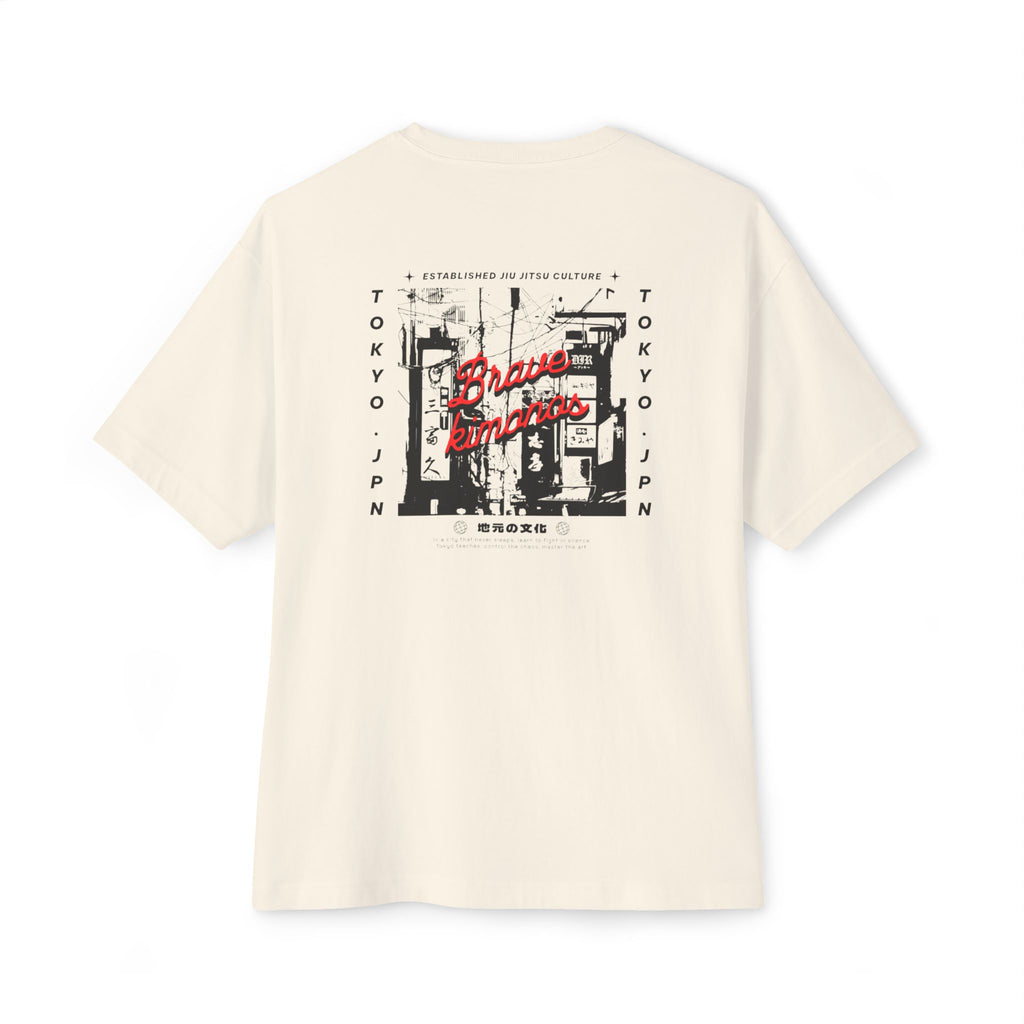 Tokyo Graphic Tee — "Brave Spirit" Oversized Boxy Shirt