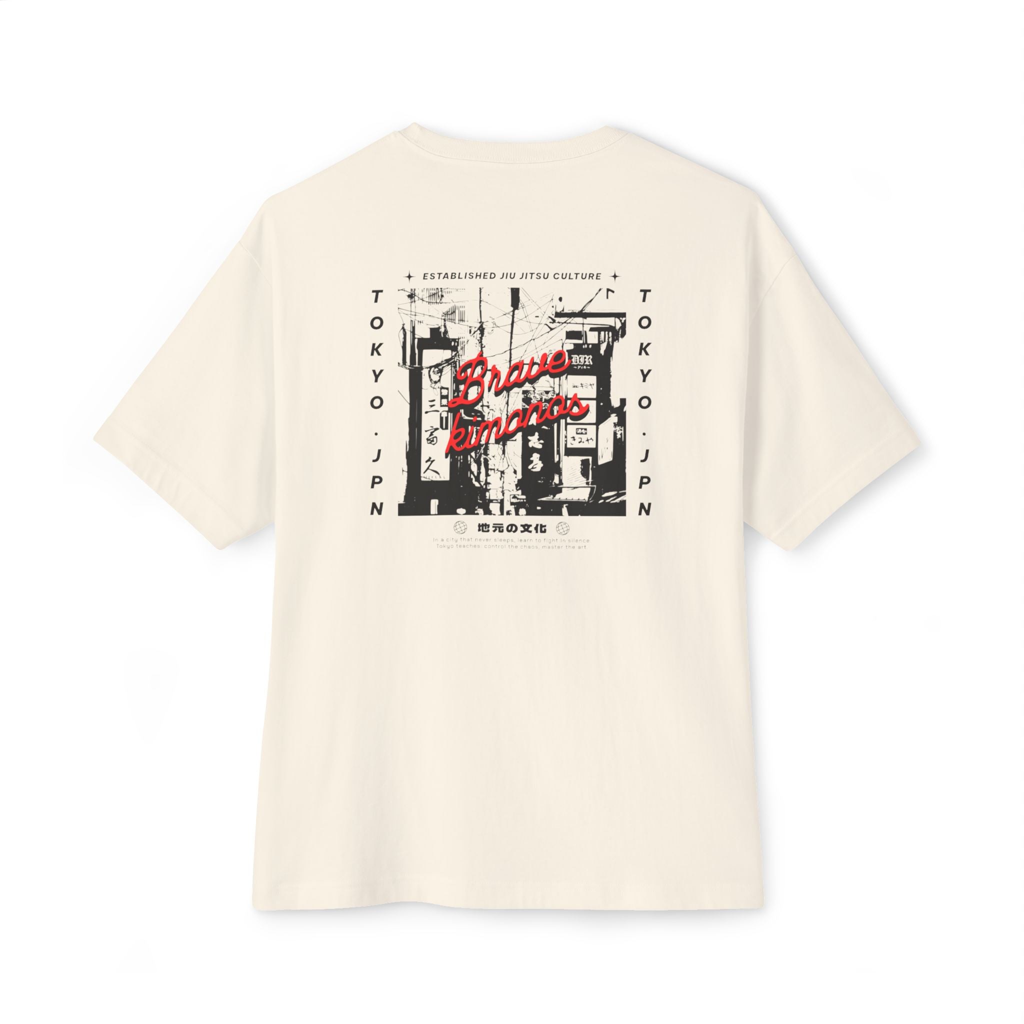 Tokyo Graphic Tee — "Brave Spirit" Oversized Boxy Shirt