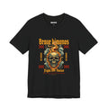Graphic Tee — 'Brave Kimonos' Flaming Skull Design, Fight the Noise Band Shirt