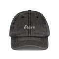 Brave Embroidered Vintage Dad Hat — Washed Black