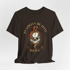 Brazilian Jiu Jitsu Skull Tee — "Brave" Martial Arts Graphic Shirt