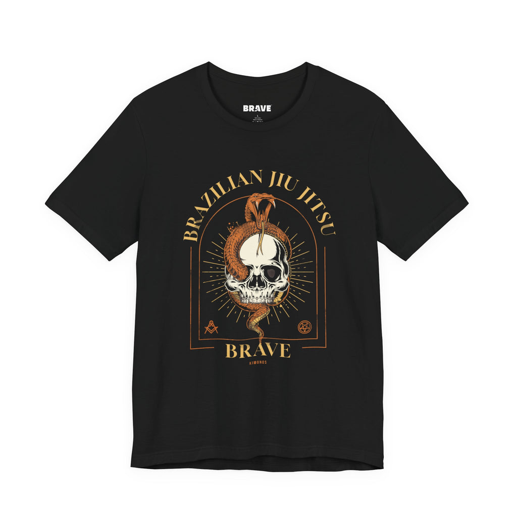 Brazilian Jiu Jitsu Skull Tee — "Brave" Martial Arts Graphic Shirt