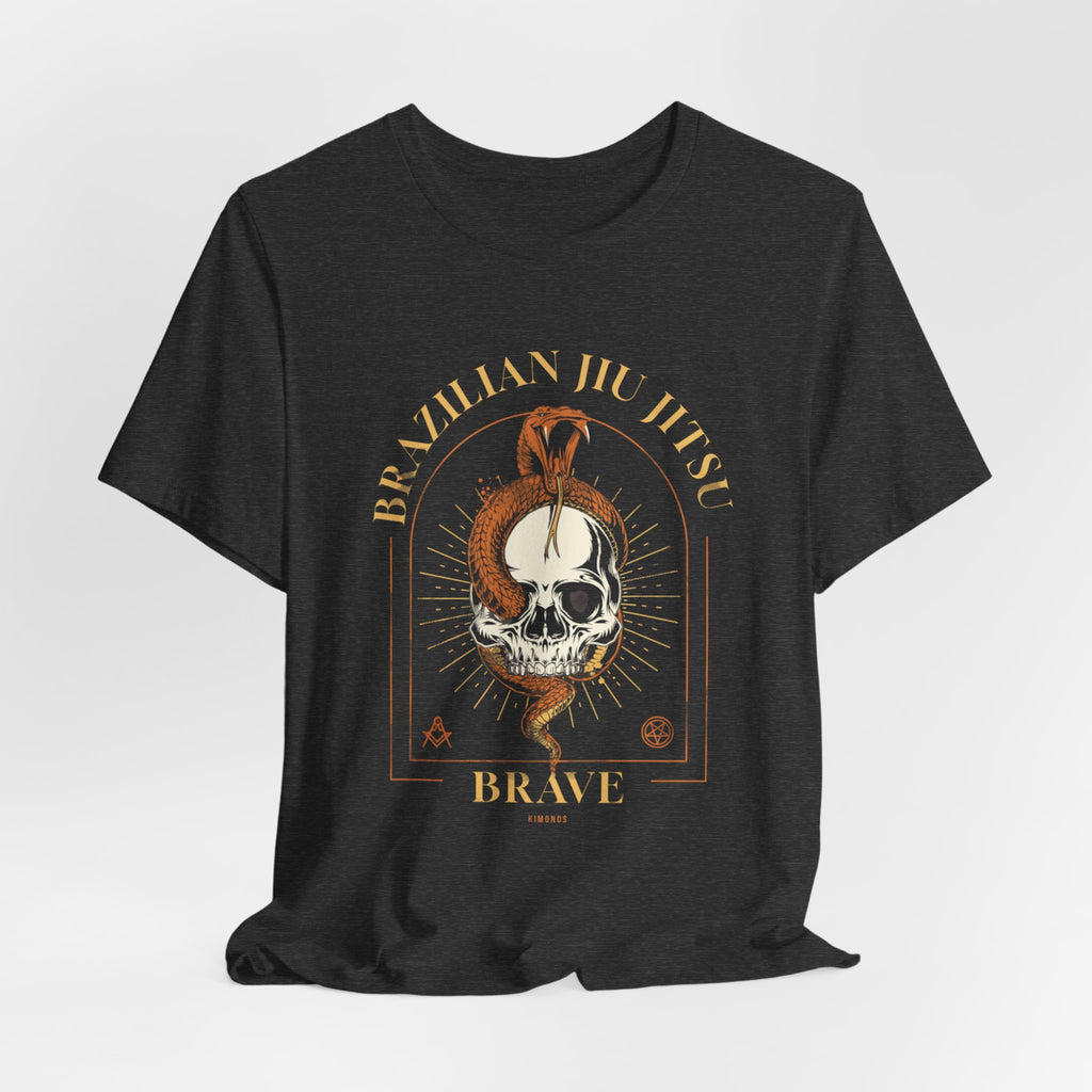 Brazilian Jiu Jitsu Skull Tee — "Brave" Martial Arts Graphic Shirt