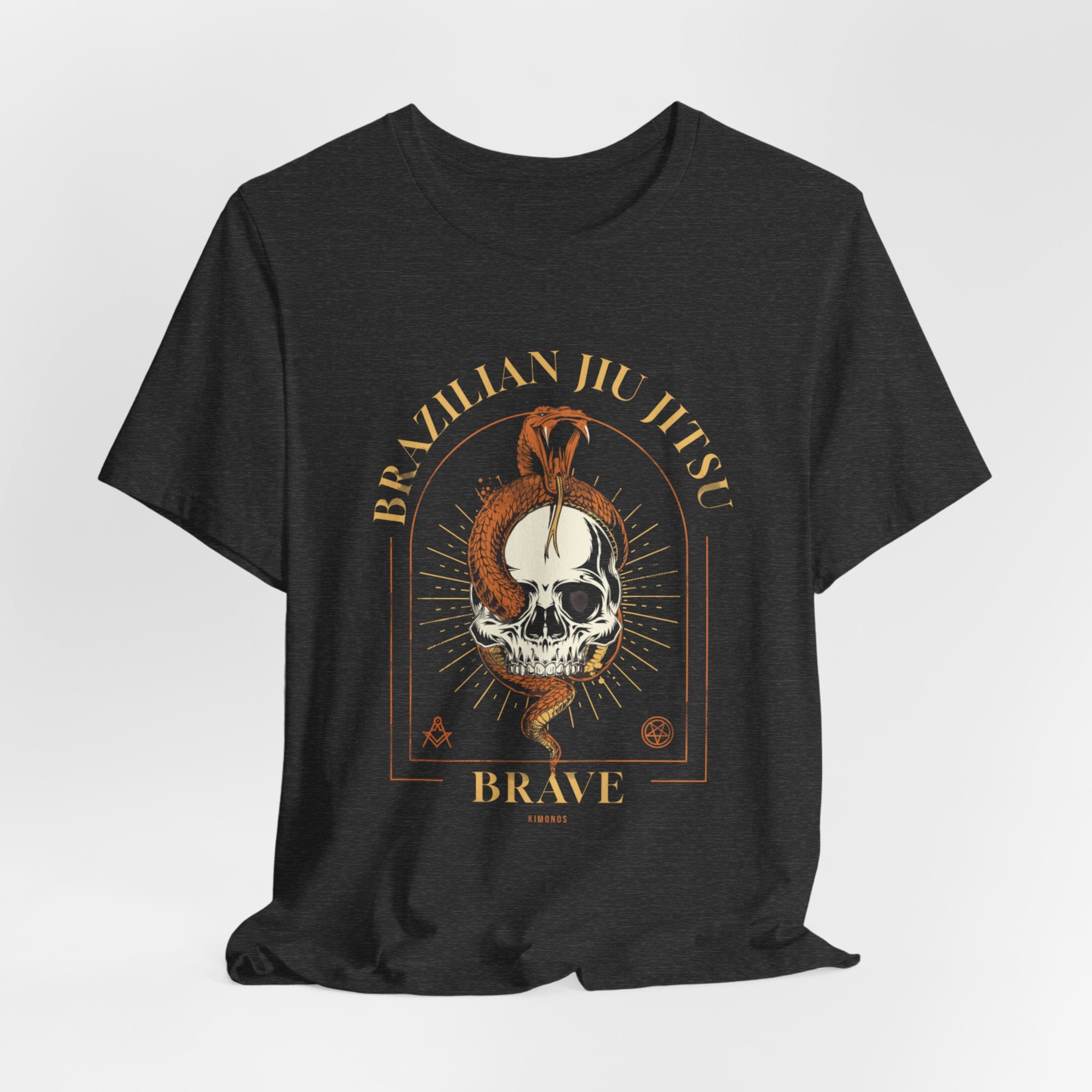 Brazilian Jiu Jitsu Skull Tee — "Brave" Martial Arts Graphic Shirt