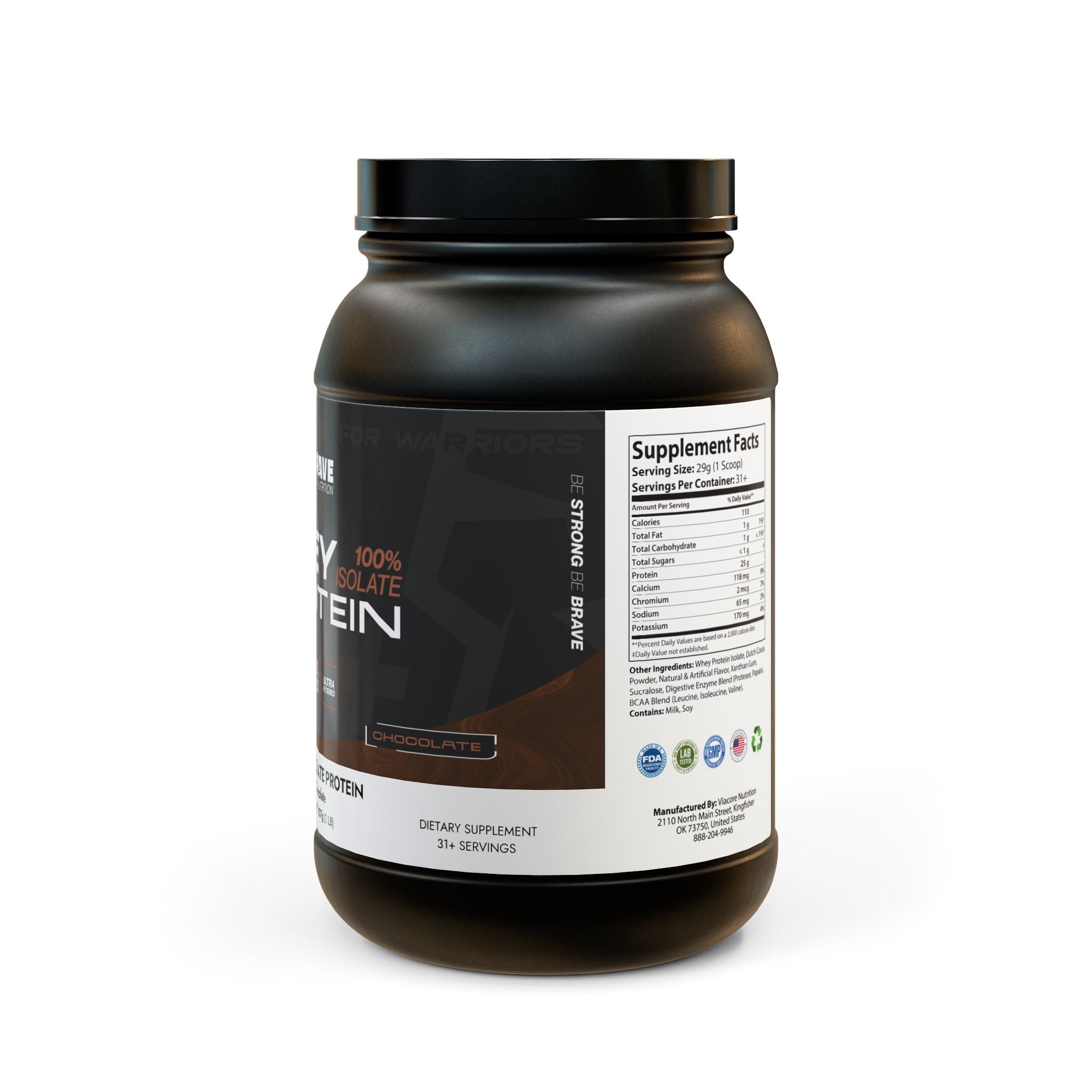 Brave Whey Isolate Protein Supplement (907g, 2lb)