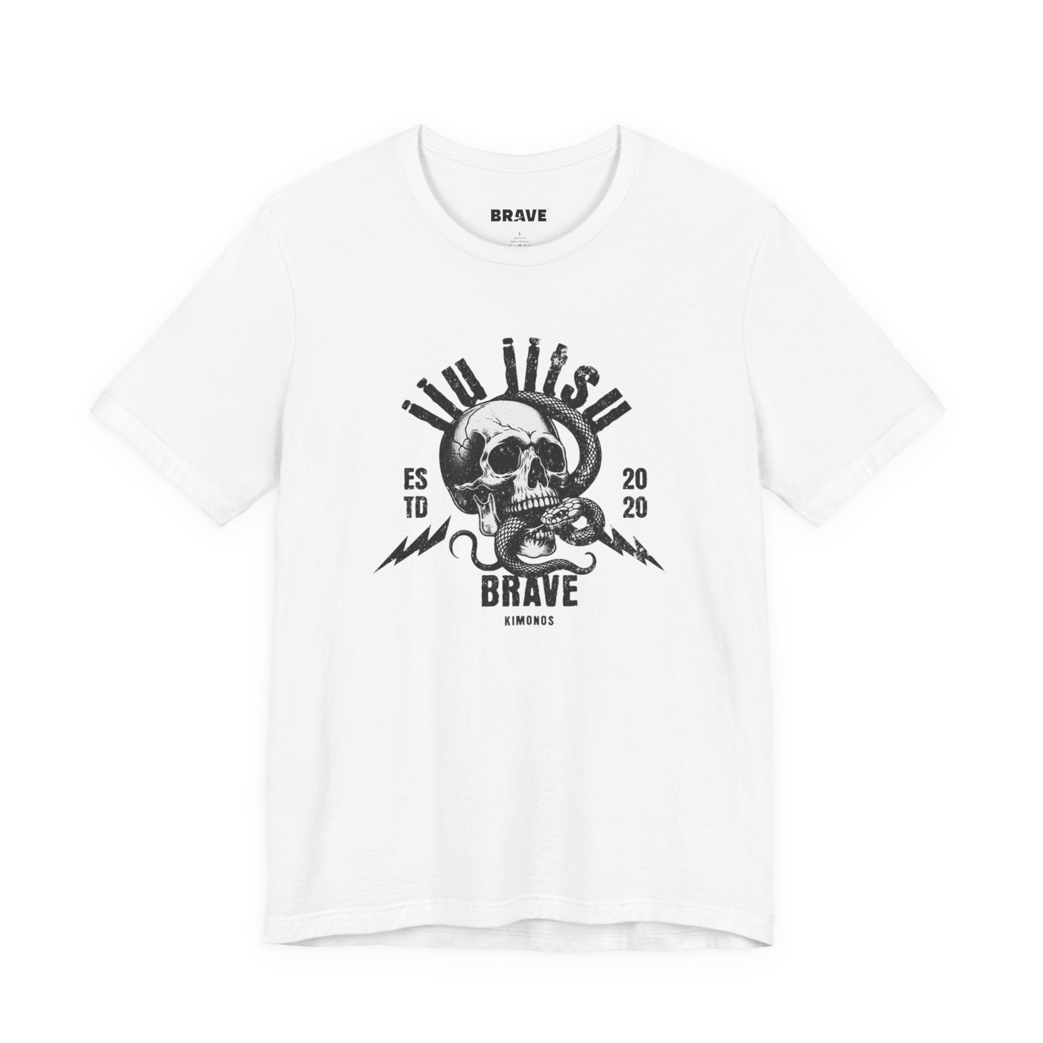 Brave Skull & Snake Tee — Vintage Motorcycle Rock Graphic T-Shirt