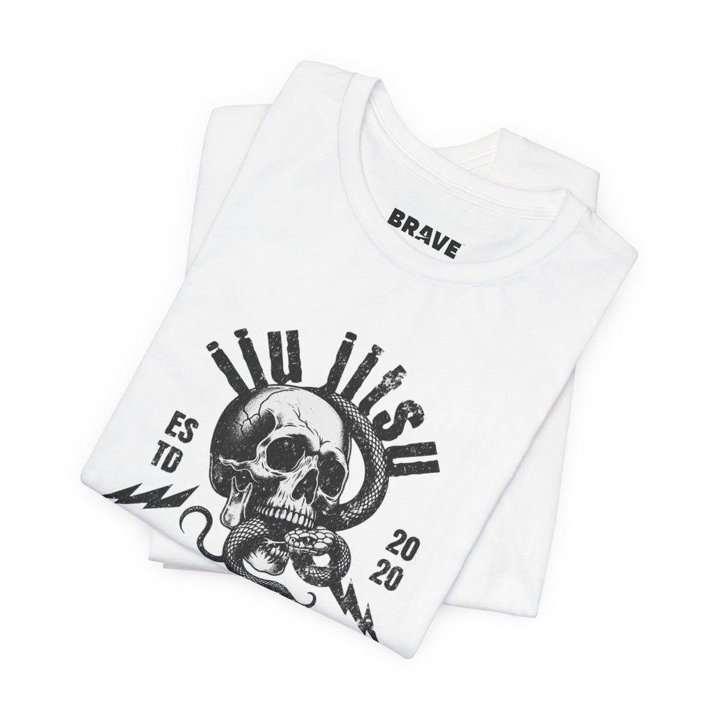 Brave Skull & Snake Tee — Vintage Motorcycle Rock Graphic T-Shirt