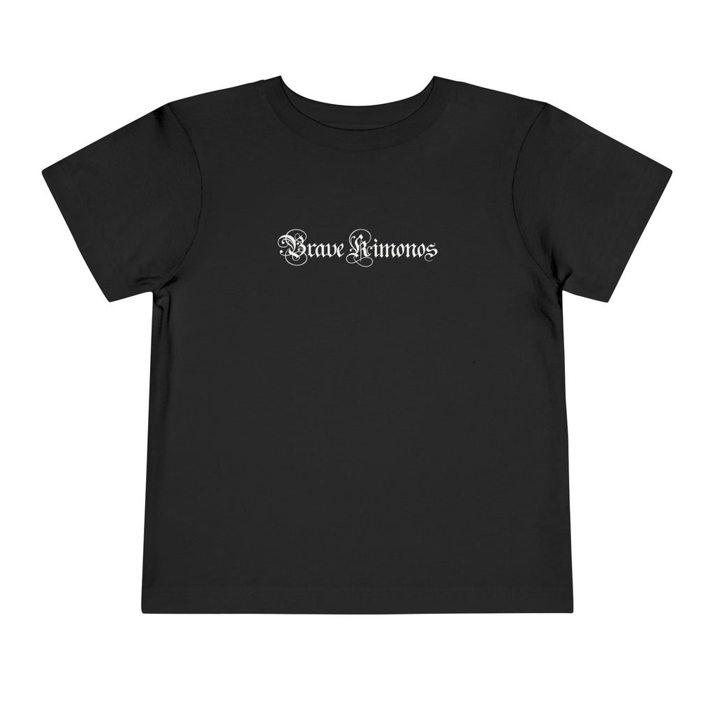 Toddler Tee — Angel Wings Graphic "Brave Rumors" Gothic Design