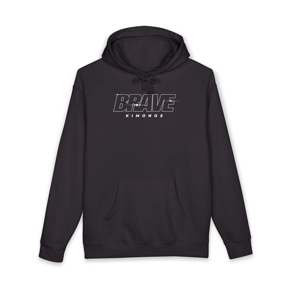 Brave Kimonos Hoodie — Athletic Black Pullover with 'BRAVE KIMONOS' Logo