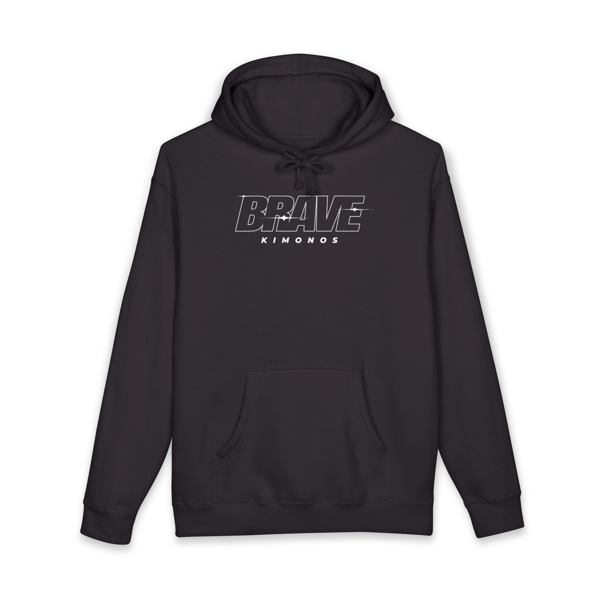 Brave Kimonos Hoodie — Athletic Black Pullover with 'BRAVE KIMONOS' Logo