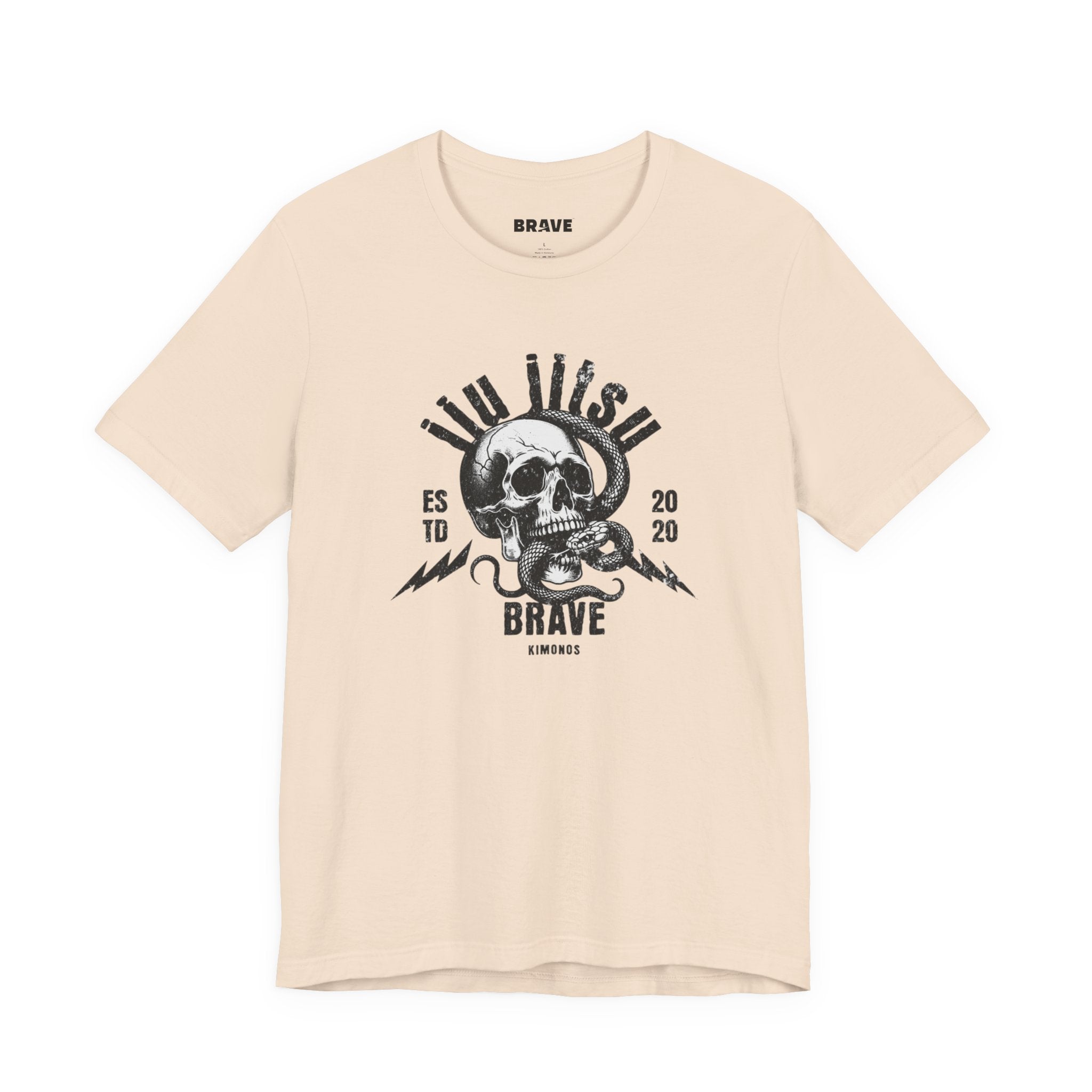 Brave Skull & Snake Tee — Vintage Motorcycle Rock Graphic T-Shirt