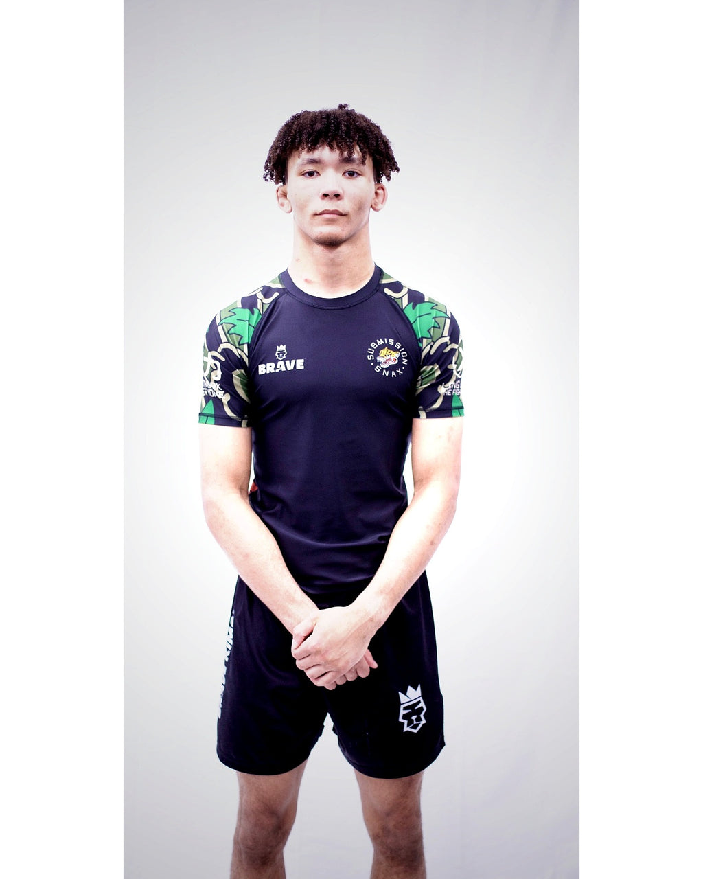 Brave Kimonos X Submission Snax  Jaguar Rash Guard short sleeve