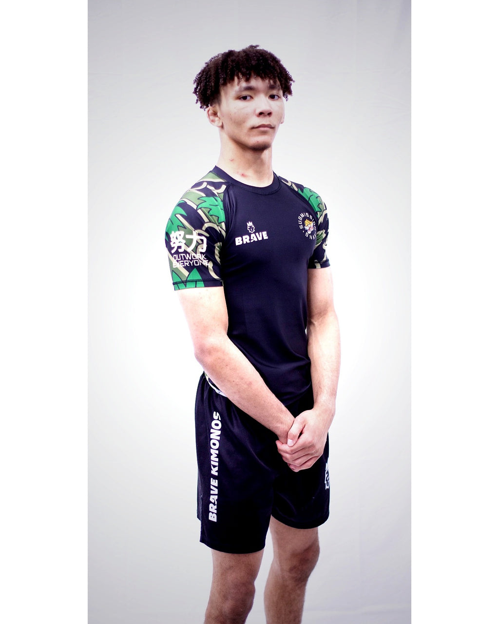 Brave Kimonos X Submission Snax  Jaguar Rash Guard short sleeve