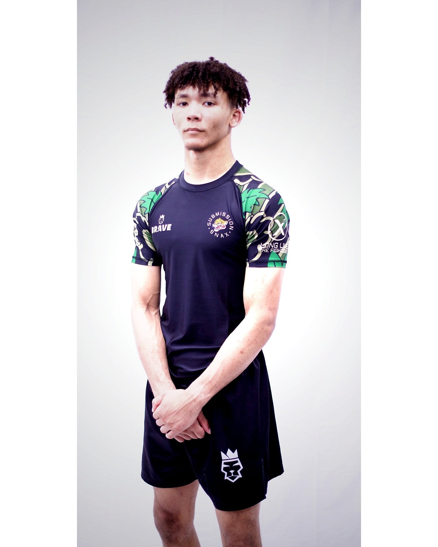Brave Kimonos X Submission Snax  Jaguar Rash Guard short sleeve